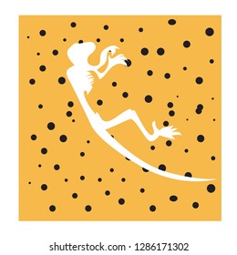 dinosaur skull fossils vector illustration with gold texture
