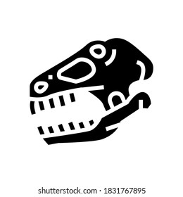 dinosaur skull glyph icon vector. dinosaur skull sign. isolated contour symbol black illustration
