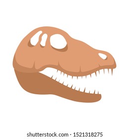 Dinosaur skull head icon. Flat illustration of dinosaur skull head vector icon for web design