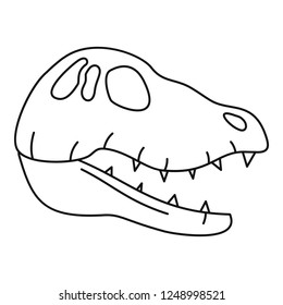 Dinosaur skull head icon. Outline dinosaur skull head vector icon for web design isolated on white background