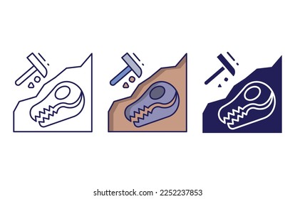 Dinosaur skull icon vector illustration