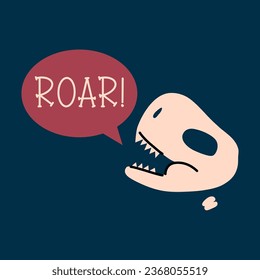 Dinosaur skull illustration, typography, t-shirt graphics, vectors. 
