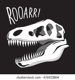 Dinosaur skull illustration, typography, t-shirt graphics, vectors