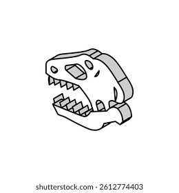 dinosaur skull isometric icon vector. dinosaur skull sign. isolated symbol illustration