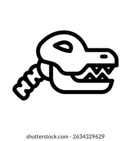 dinosaur skull line icon illustration vector graphic. Simple element illustration vector graphic, suitable for app, websites, and presentations isolated on white background