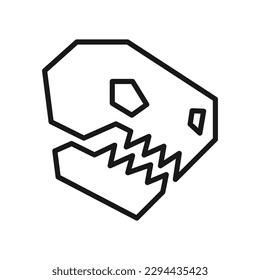 Dinosaur skull line icon on white background. Eps 10.