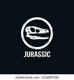 Dinosaur skull logo design vector