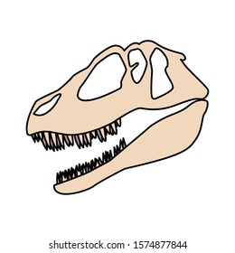 dinosaur skull on white background vector illustration design