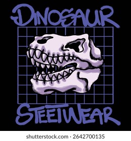 Dinosaur Skull for streetwear illustration