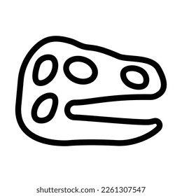 Diseño de iconos de la línea de vectores de cráneo de dinosaurio