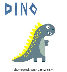 dinosaur with slogan dino.vector illustration for t-shirt print,kids fashion