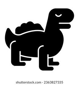 Dinosaur solid icon, kid toys concept, tyrannosaurus reptile sign on white background, silhouette dinosaur toy icon in glyph style for mobile concept and web design. Vector graphics