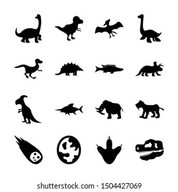 dinosaur solid icons vector design