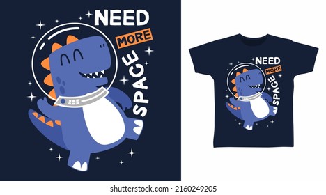 Dinosaur space cartoon tshirt art designs