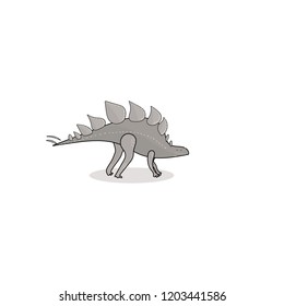dinosaur stegosaurus flat stock  vector illustration