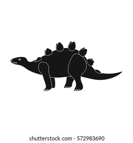 Dinosaur Stegosaurus icon in black style isolated on white background. Dinosaurs and prehistoric symbol stock vector illustration.