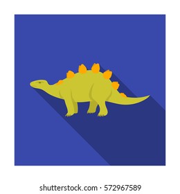 Dinosaur Stegosaurus icon in flat style isolated on white background. Dinosaurs and prehistoric symbol stock vector illustration.