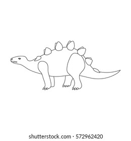 Dinosaur Stegosaurus icon in outline style isolated on white background. Dinosaurs and prehistoric symbol stock vector illustration.