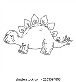 Dinosaur Stegosaurus Illustration Vectordno Coloring Page Stock Vector ...