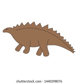 Dinosaur Stegosaurus on white background