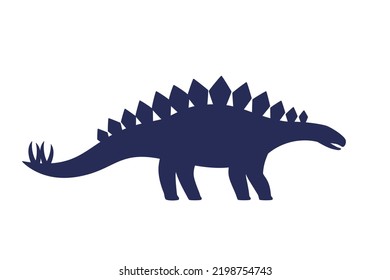 dinosaur, stegosaurus on white, vector