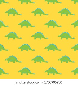 Dinosaur Stegosaurus. Seamless pattern for childrens, textile, childrens clothes.