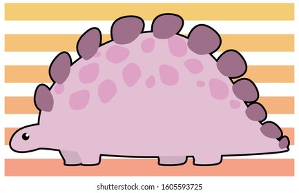 Dinosaur stegosaurus vector illustration - black border