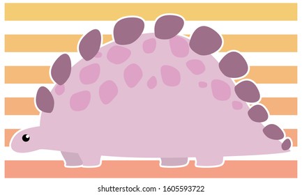 Dinosaur stegosaurus vector illustration - white border