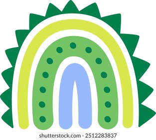 Dinosaur Style Rainbow Vector Illustration