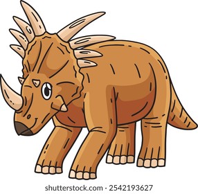 Dinosaur Styracosaurus Cartoon Colored Clipart 