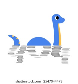 Dinosaurio Sumergido En El Grande Número 404 En Ilustración vectorial Plana Que Simboliza El Misterio, El Error De Sitio web Y La Curiosidad, Aislado Sobre Fondo Blanco