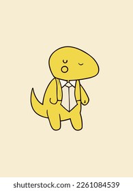 dinosaurio está en traje