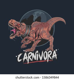 DINOSAUR T REX CARNIVORA ARTWORK WITH DETAIL VECTOR EDITABLE COLOUR LAYERS