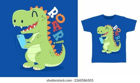 Dinosaur t rex cartoon tshirt arts designs