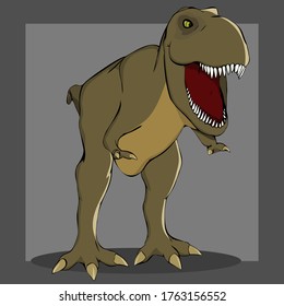 dinosaur T rex cartoon vector