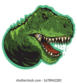 Dinosaur t rex head logo mascot