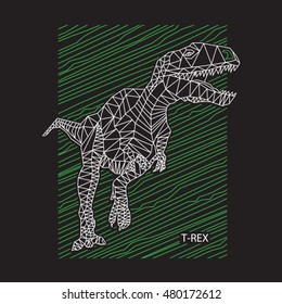 Ilustração dinossauro T rex, tipografia, t-shirt gráficos, vetores