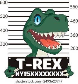 dinosaur t rex prisoner number fifteen with police data board