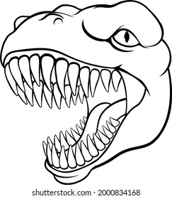 A dinosaur T Rex or raptor cartoon animal mascot 