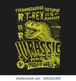 Dinosaur T Rex typography, tee shirt graphics, vectors, 