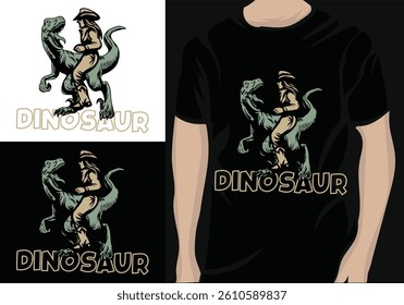 dinosaur t shirt design vector art illustration
