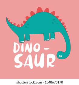 dinosaur text line polka child tee illustration art vector