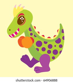 A dinosaur that loves boxing.