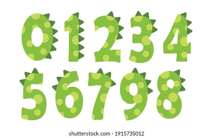 Dinosaur Theme Birthday Party Spots And Spikes Numbers Vector And Clip Art
