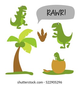 Dinosaur theme set, eps10 vector illustration