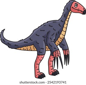 Dinosaur Therizinosaurus Cartoon Colored Clipart 