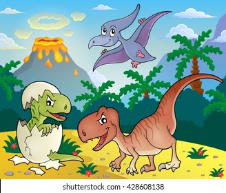 Dinosaur topic image 1 - eps10 vector illustration.