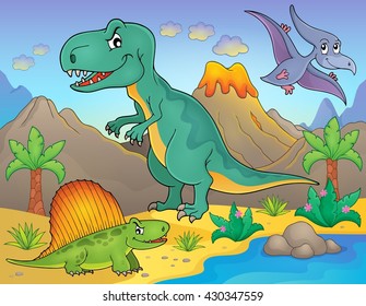 Dinosaur topic image 4 - eps10 vector illustration.