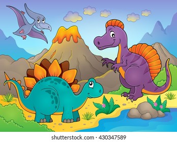 Dinosaur topic image 5 - eps10 vector illustration.