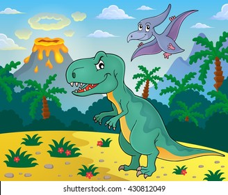 Dinosaur topic image 7 - eps10 vector illustration.